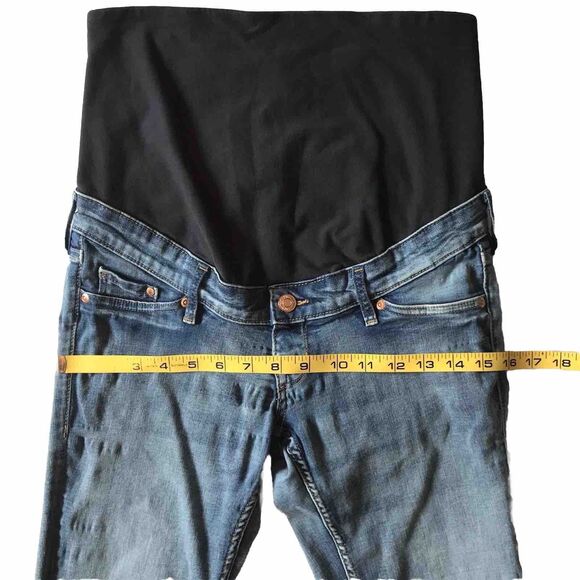 H&M & Denim Maternity Jeans Pant SZ 8 Blue Skinny High Rib Mama Stretch Tummy - Picture 8 of 9